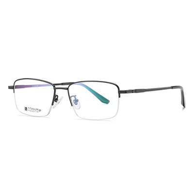 Ralferty Men's Semi Rim Square Titanium Eyeglass Dt902 Semi Rim Ralferty C01 Matt Black China