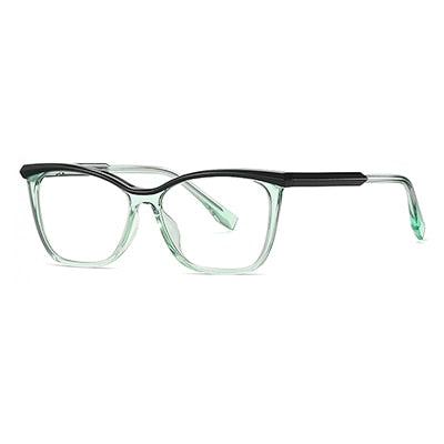 Ralferty Women's Full Rim Square Cat Eye Tr 90 Acetate Eyeglasses D3517 Full Rim Ralferty C4 Green China