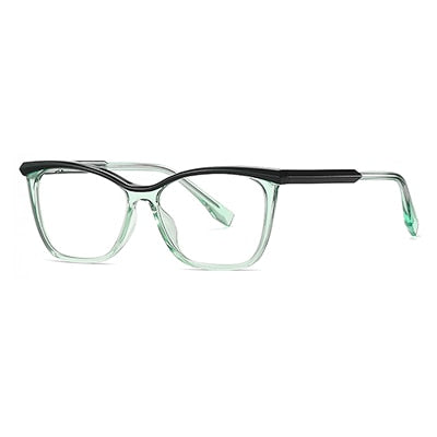 Ralferty Women's Full Rim Square Cat Eye Tr 90 Acetate Eyeglasses D3517 Full Rim Ralferty C4 Green China 
