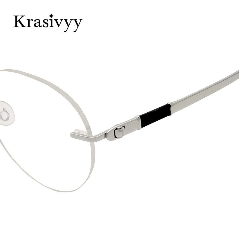 Krasivyy Unisex Rimless Round Screwless Titanium Rimless Eyeglasses Kr5012 Rimless Krasivyy