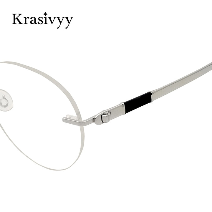 Krasivyy Unisex Rimless Round Screwless Titanium Rimless Eyeglasses Kr5012 Rimless Krasivyy