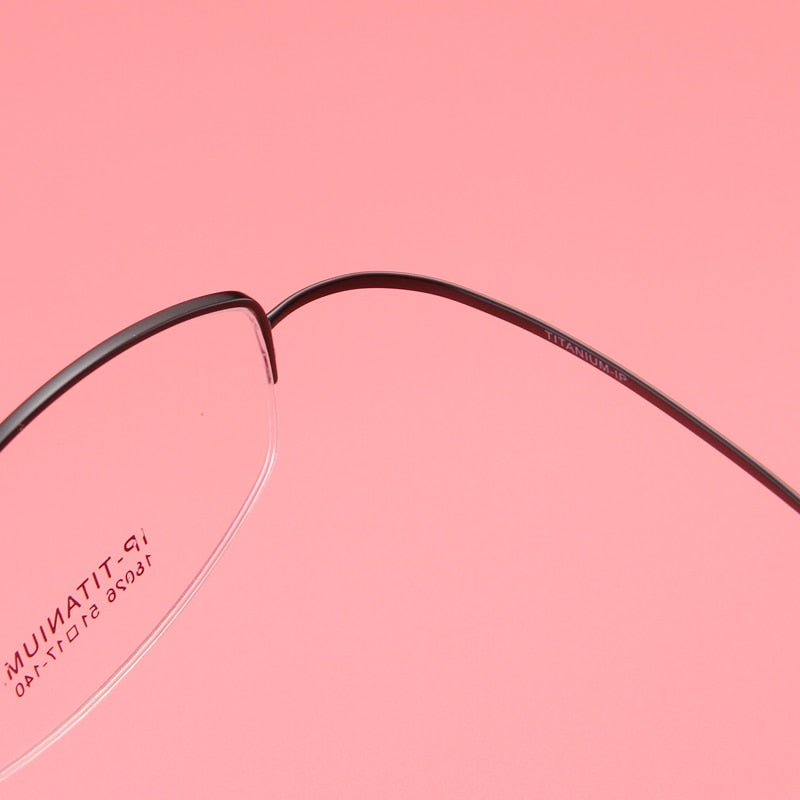 Bclear Women's Semi Rim Titanium Oval Eyeglasses Sc18026 Semi Rim Bclear