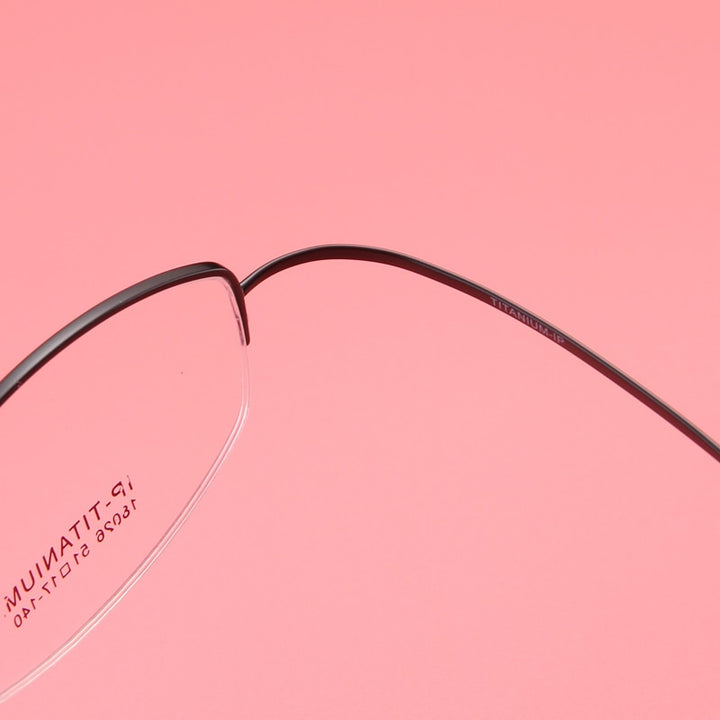 Bclear Women's Semi Rim Titanium Oval Eyeglasses Sc18026 Semi Rim Bclear