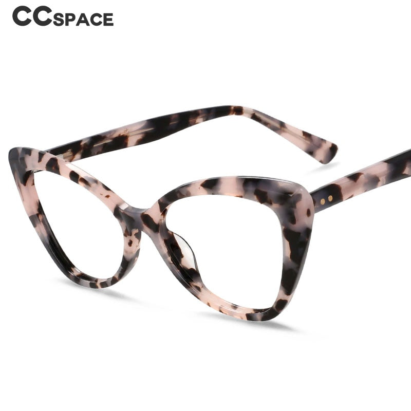 CCspace Women's Full Rim Square Cat Eye Acetate Eyeglasses 55032 Full Rim CCspace