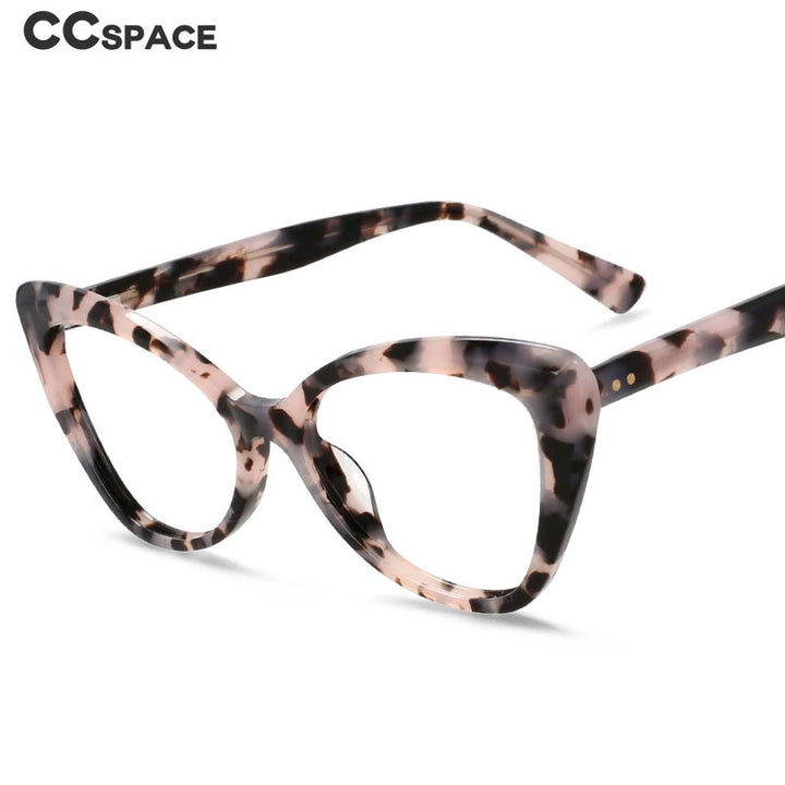 CCspace Women's Full Rim Square Cat Eye Acetate Eyeglasses 55032 Full Rim CCspace
