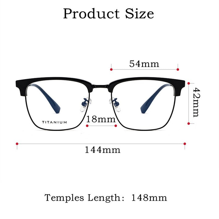 Yimaruili Men's Full Rim Square Acetate Titanium Eyeglasses 8653cmh Full Rim Yimaruili Eyeglasses