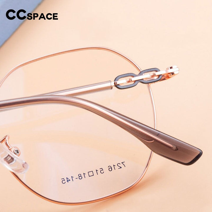 CCspace Unisex Full Rim Polygon Alloy Eyeglasses 55714 Full Rim CCspace