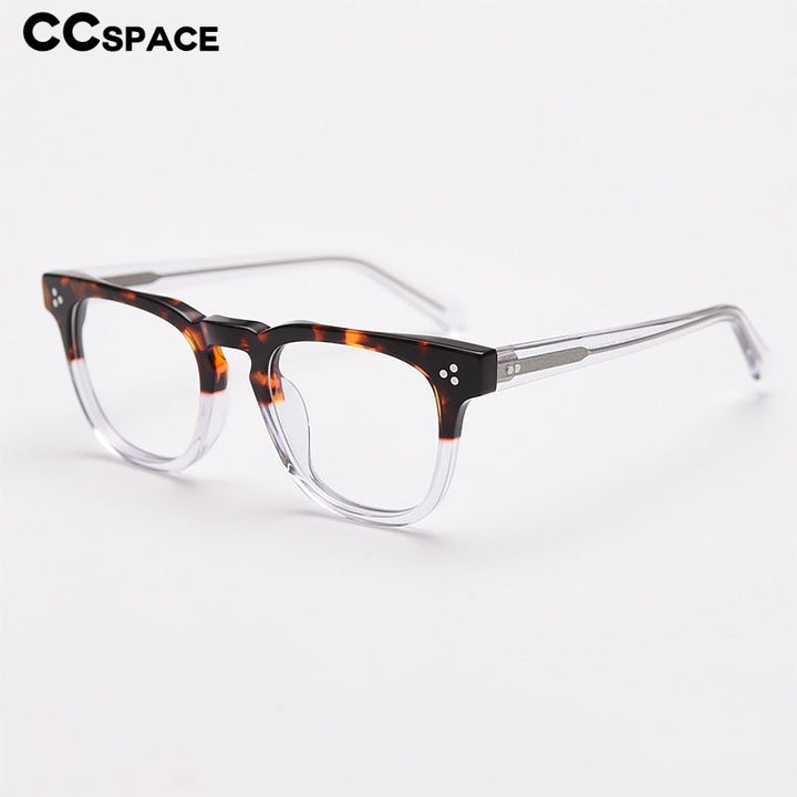 CCspace Unisex Full Rim Square Acetate Eyeglasses 55684 Full Rim CCspace