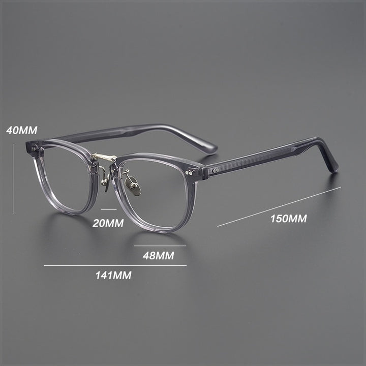 Gatenac Unisex Full Rim Square Acetate Eyeglasses Gxyj938 Full Rim Gatenac