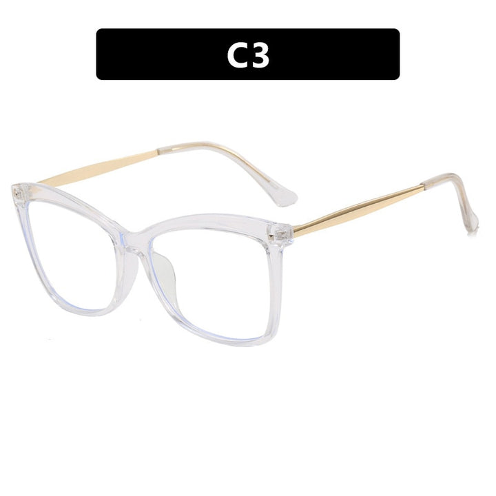 CCspace Unisex Full Rim Square Cat Eye Acetate Eyeglasses 55532 Full Rim CCspace China White