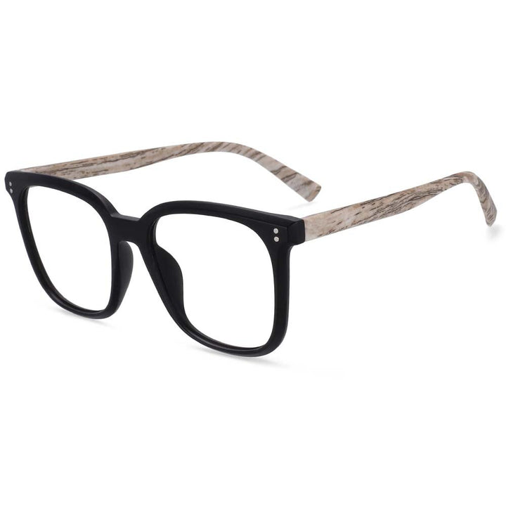 CCspace Unisex Full Rim Square Tr 90 Titanium Frame Eyeglasses 54169 Full Rim CCspace Black white