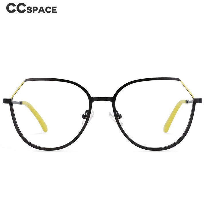 CCspace Unisex Full Rim Round Cat Eye Alloy Frame Eyeglasses 54178 Full Rim CCspace
