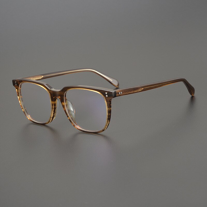Gatenac Unisex Full Rim Square Acetate Frame Eyeglasses Gxyj778 Full Rim Gatenac Brown