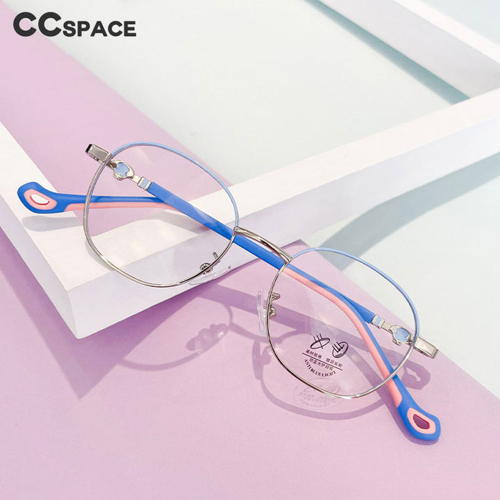 CCspace Unisex Youth Full Rim Oval Alloy Eyeglasses 56566 Full Rim CCspace