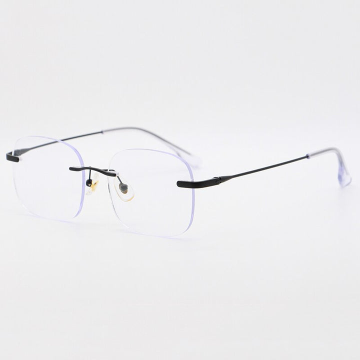 Bclear Unisex Rimless Square Titanium Frame Eyeglasses Myw01 Rimless Bclear