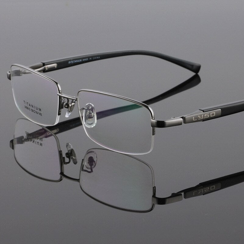 Zirosat Unisex Semi Rim Square Titanium Eyeglasses 9910 Semi Rim Zirosat