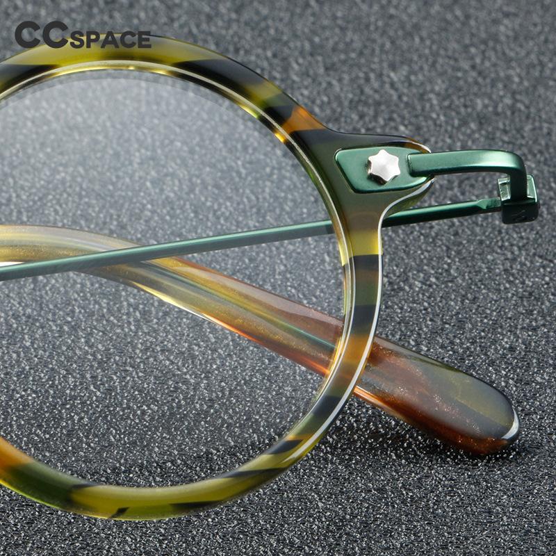 CCspace Women's Full Rim Round Acetate Eyeglasses 55275 Full Rim CCspace