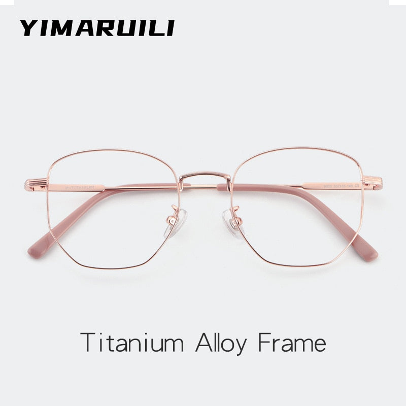 Yimaruili Unisex Full Rim Polygon Titanium Eyeglasses 9005 Full Rim Yimaruili Eyeglasses