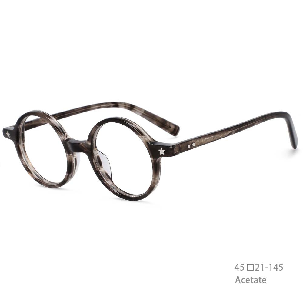 CCspace Unisex Full Rim Round Acetate Frame Eyeglasses 49424 Full Rim CCspace Gray China
