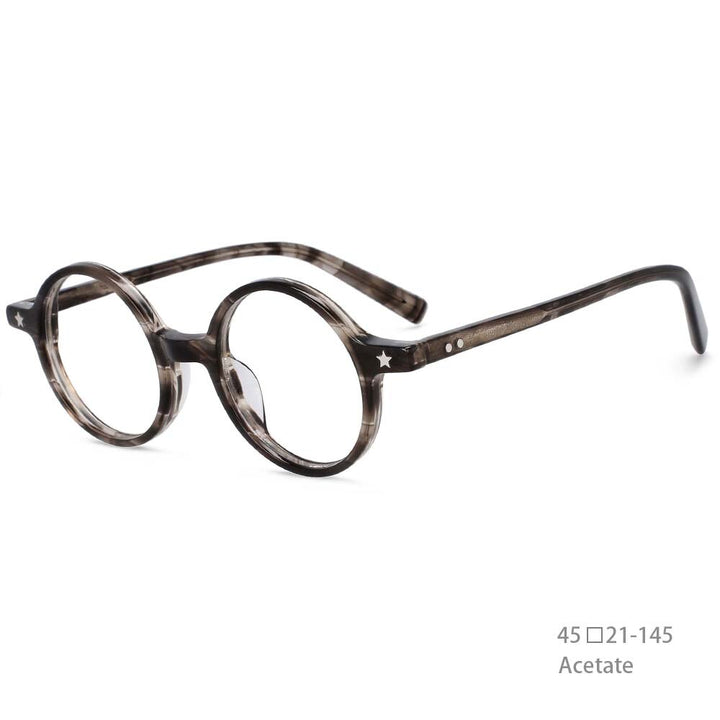 CCspace Unisex Full Rim Round Acetate Frame Eyeglasses 49424 Full Rim CCspace Gray China