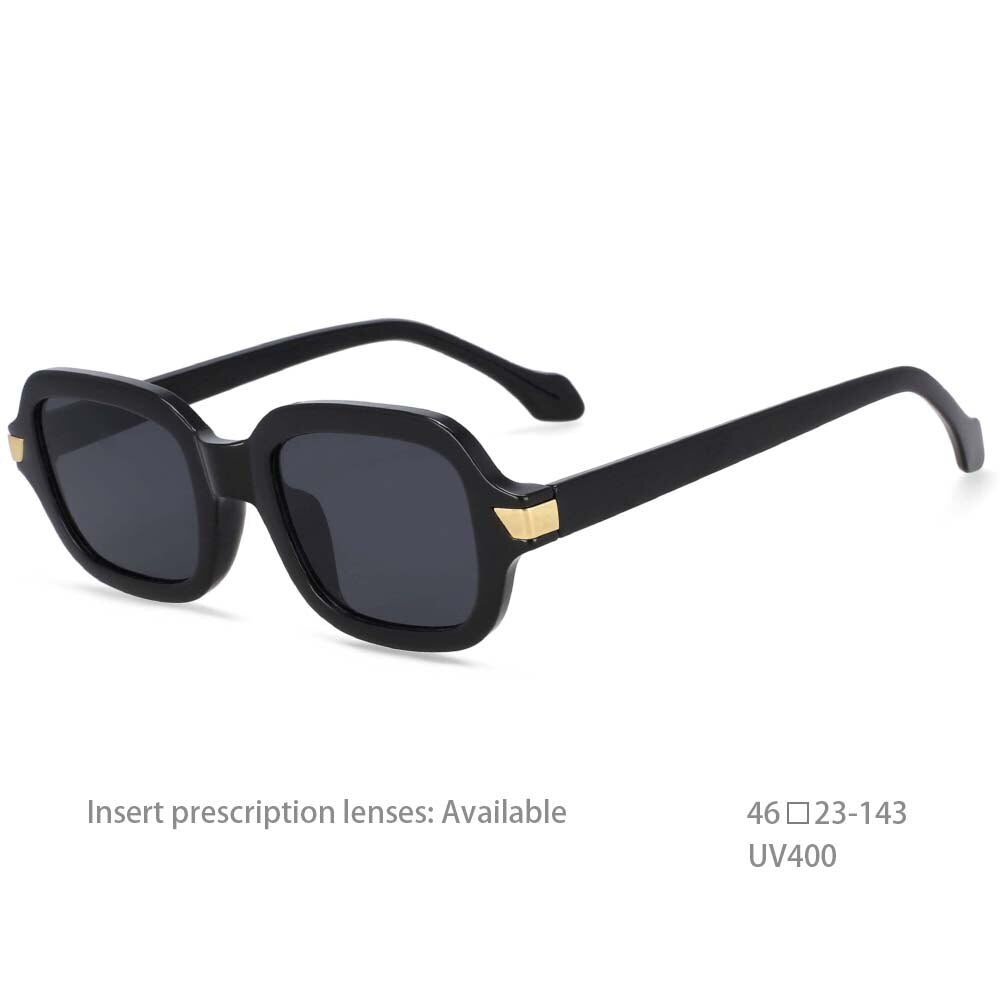 CCspace Unisex Full Rim Square Resin Alloy Frame Punk Sunglasses 54401 Sunglasses CCspace Sunglasses Black China as pictuer