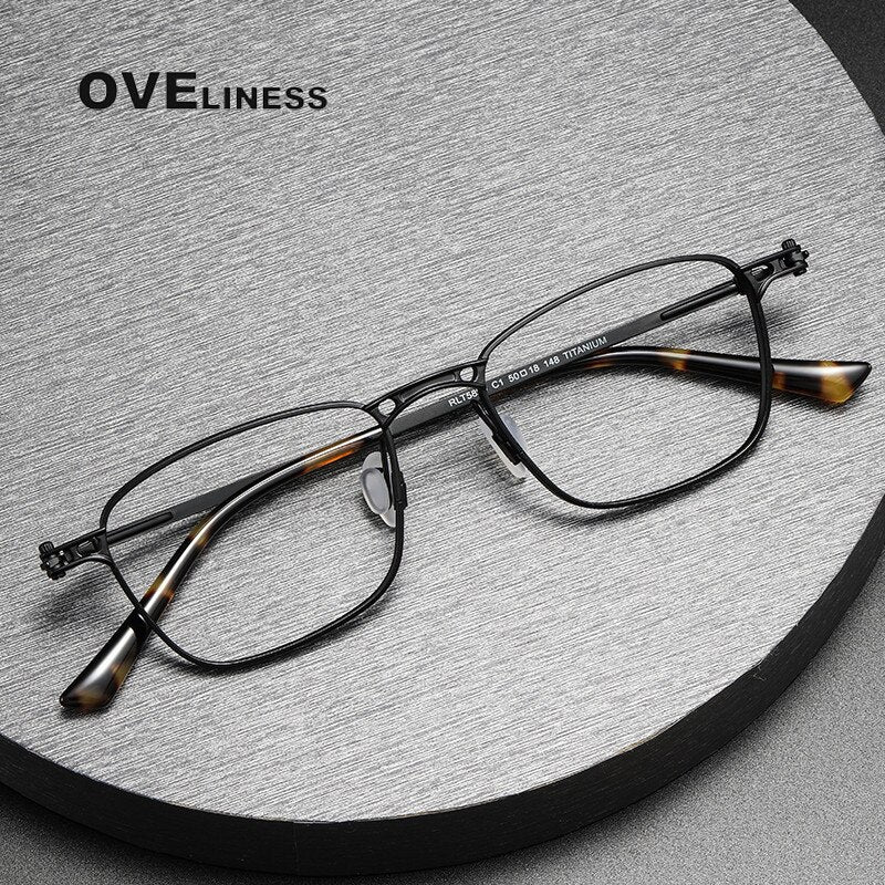 Oveliness Unisex Full Rim Square Titanium Eyeglasses 5890 Full Rim Oveliness