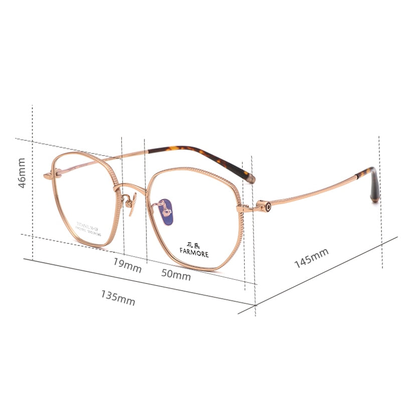 Reven Jate Unisex Full Rim Polygon Square Titanium Eyeglasses Fm21001 Full Rim Reven Jate