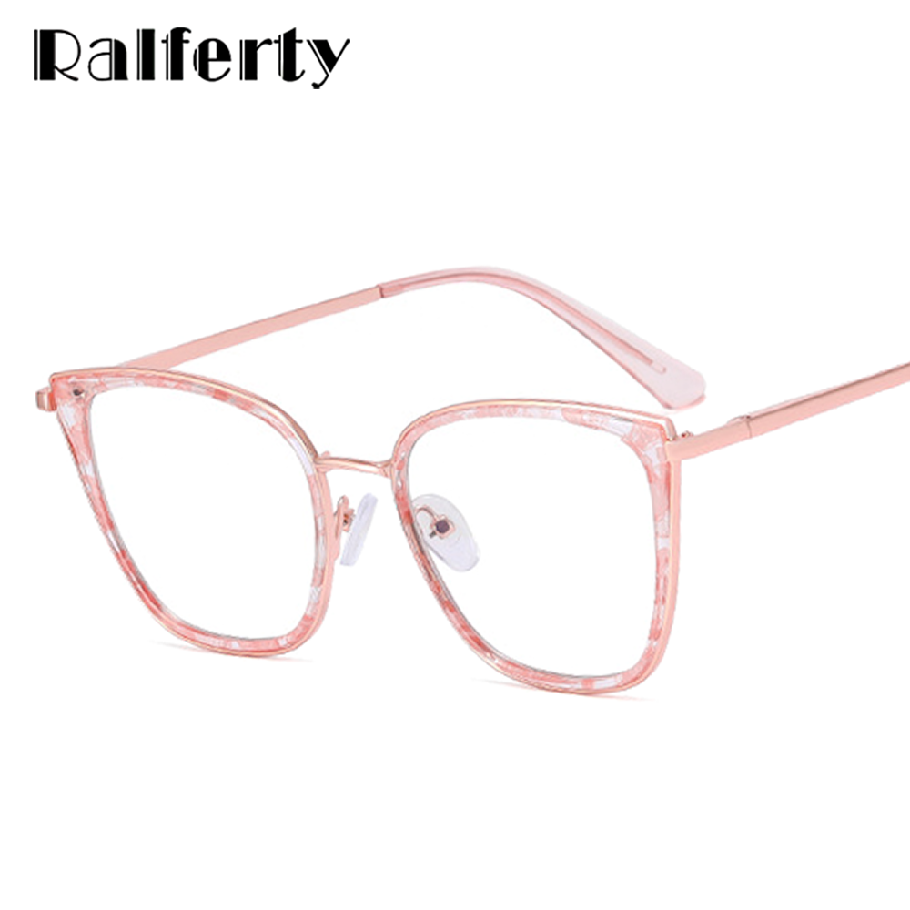Ralferty Women's Full Rim Square Cat Eye Tr 90 Acetate Eyeglasses F82013 Full Rim Ralferty