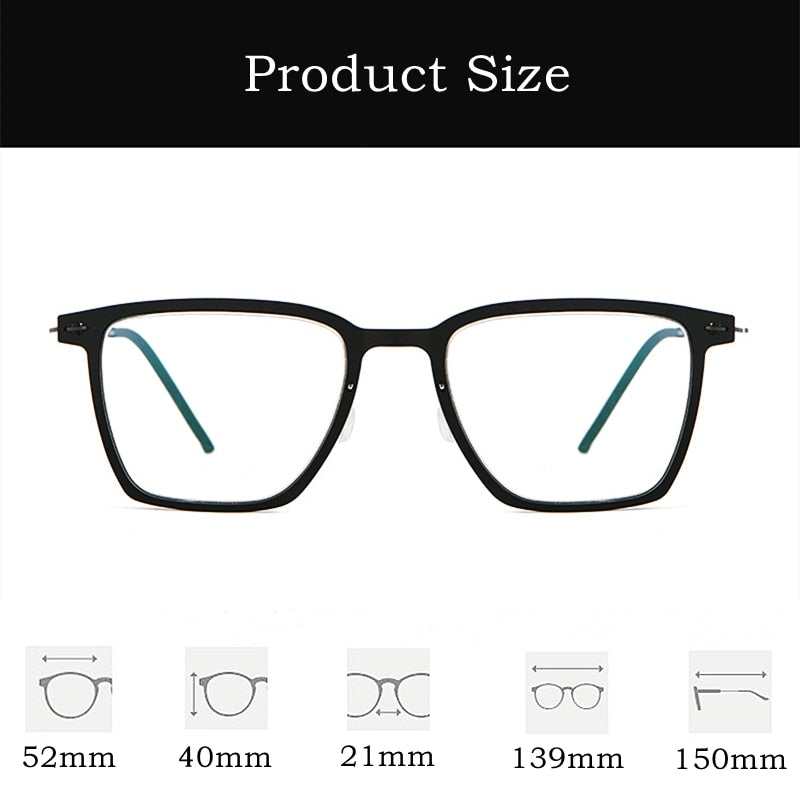 Yimaruili Unisex Full Rim Square Screwless Titanium Eyeglasses 6554nd Full Rim Yimaruili Eyeglasses