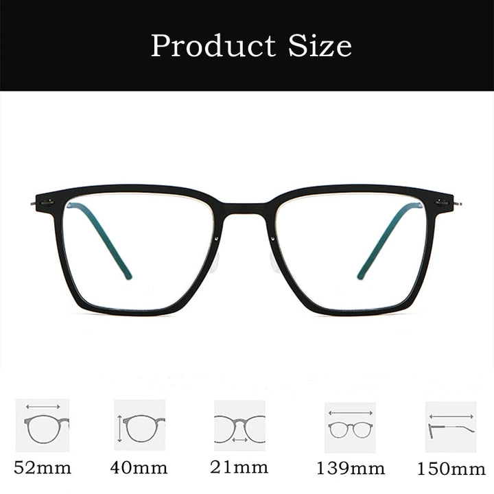 Yimaruili Unisex Full Rim Square Screwless Titanium Eyeglasses 6554nd Full Rim Yimaruili Eyeglasses