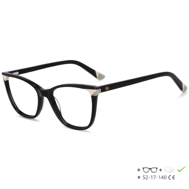 CCspace Unisex Full Rim Small Square Acetate Eyeglasses 55566 Full Rim CCspace PinkGreen China