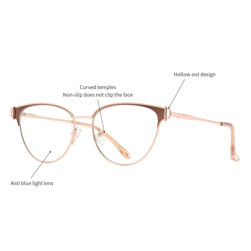Zirosat Women's Full Rim Cat Eye Acetate Alloy Eyeglasses 8611 Full Rim Zirosat
