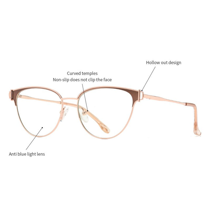 Zirosat Women's Full Rim Cat Eye Acetate Alloy Eyeglasses 8611 Full Rim Zirosat