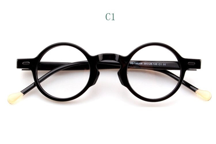 Yujo Unisex Full Rim Small Round Acetate Fiber Eyeglasses Y077 Full Rim Yujo C1 China