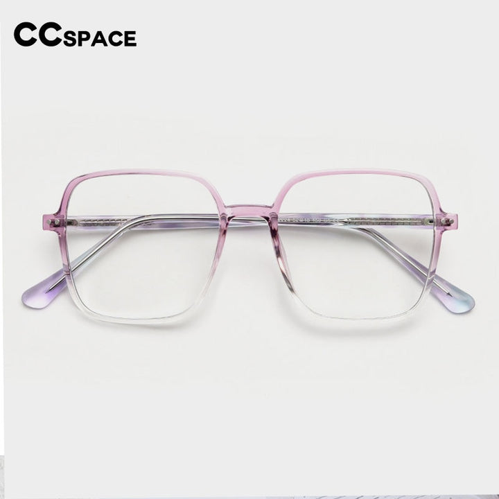 CCspace Unisex Full Rim Irregular Square Tr 90 Titanium Eyeglasses 55459 Full Rim CCspace