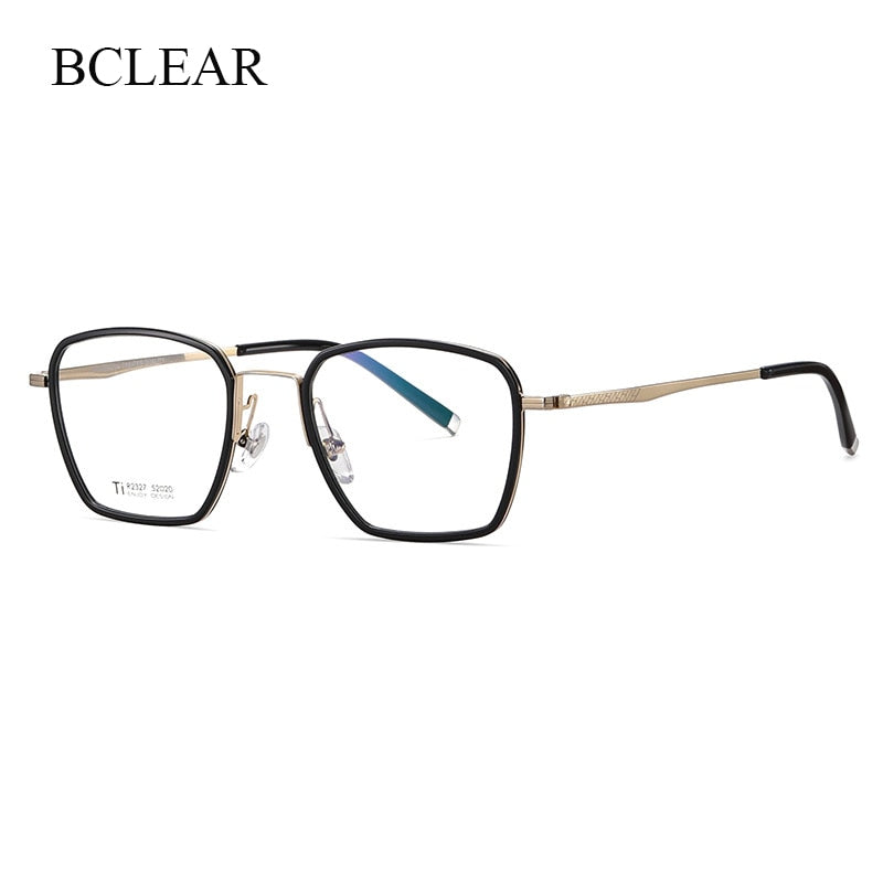 Bclear Unisex Full Rim Irregular Square Titanium Acetate Eyeglasses Nwd2327 Full Rim Bclear