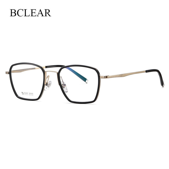 Bclear Unisex Full Rim Irregular Square Titanium Acetate Eyeglasses Nwd2327 Full Rim Bclear