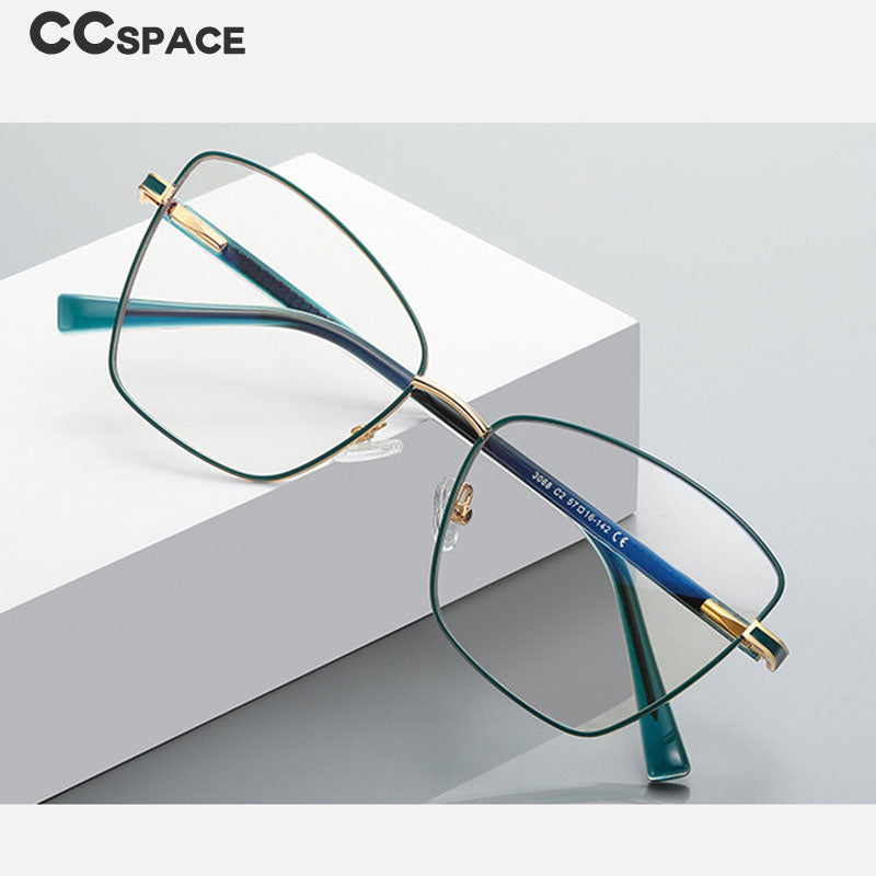 CCspace Unisex Full Rim Square Cat Eye Alloy Eyeglasses 55527 Full Rim CCspace