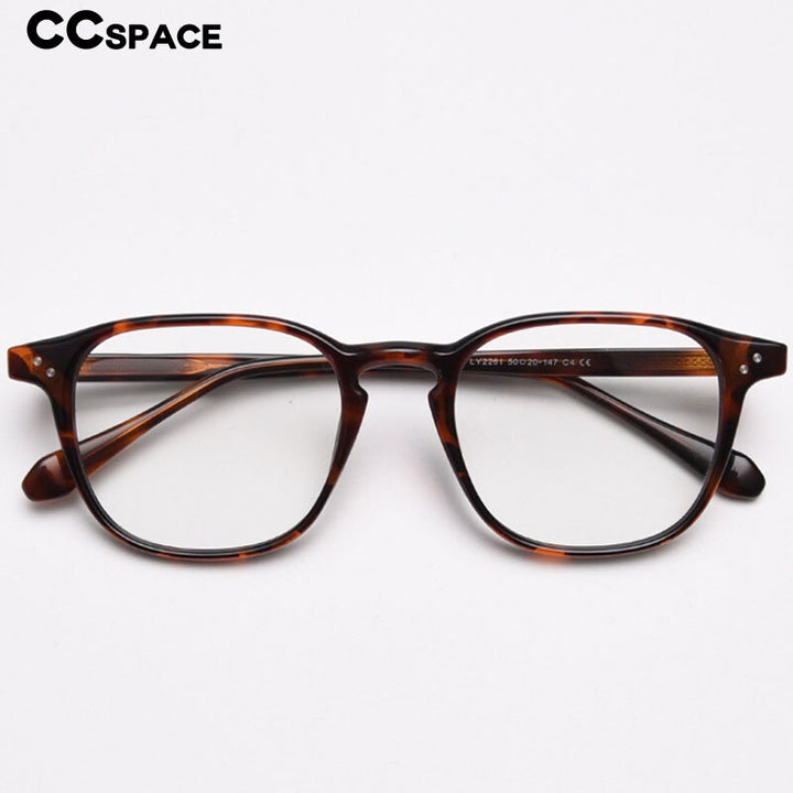 CCspace Unisex Full Rim Square Cat Eye Tr 90 Titanium Eyeglasses 55694 Full Rim CCspace