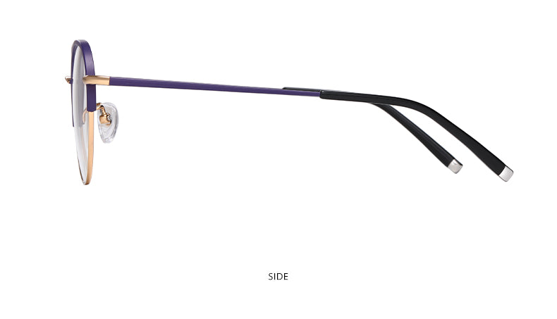 Reven Jate Unisex Full Rim Round Acetate Titanium Frame Eyeglasses YJ2039 Full Rim Reven Jate