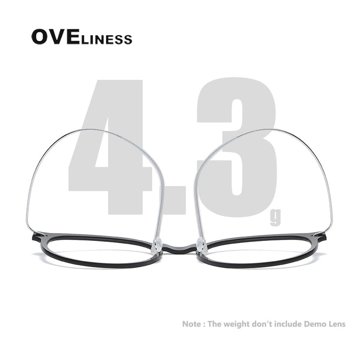 Oveliness Unisex Full Rim Round ScrewlessAcetate Titanium Eyeglasses 6603 Full Rim Oveliness