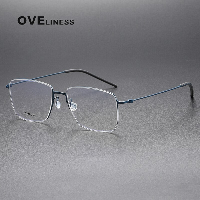 Oveliness Unisex Full Rim Square Titanium Eyeglasses 5508 Full Rim Oveliness blue
