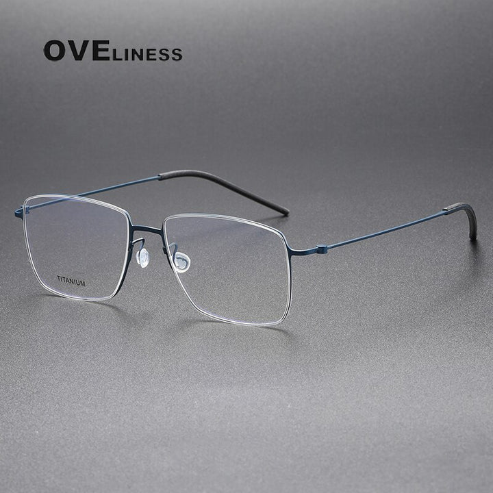 Oveliness Unisex Full Rim Square Titanium Eyeglasses 5508 Full Rim Oveliness blue
