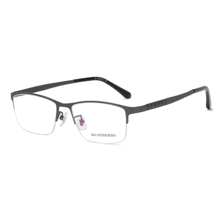 Reven Jate Unisex Semi Rim Square Titanium Frame Eyeglasses 71109 Semi Rim Reven Jate