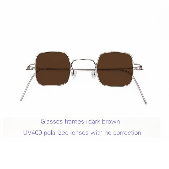 Yujo Unisex Full Rim Small Square Stainless Steel Eyeglasses Y070 Full Rim Yujo C2 China