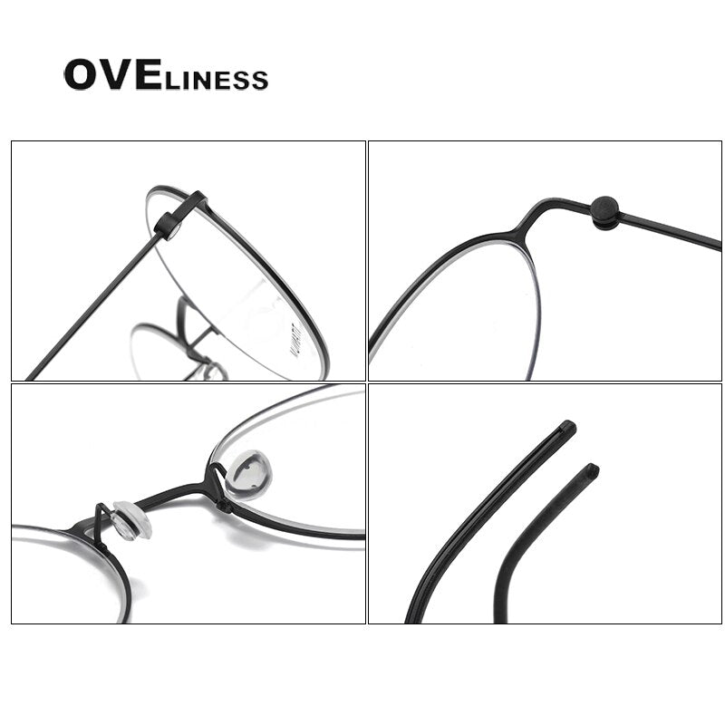 Oveliness Unisex Full Rim Round Titanium Eyeglasses 5044 Full Rim Oveliness