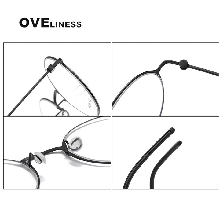 Oveliness Unisex Full Rim Round Titanium Eyeglasses 5044 Full Rim Oveliness