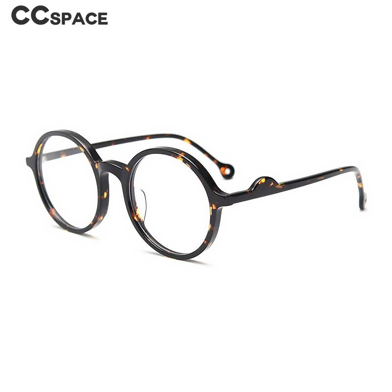 CCspace Unisex Full Rim Round Acetate Frame Eyeglasses 54613 Full Rim CCspace