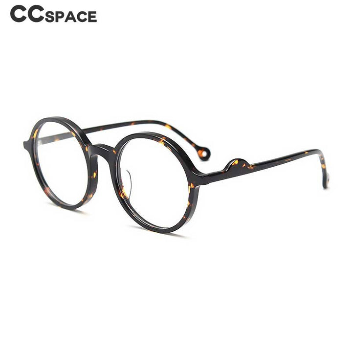 CCspace Unisex Full Rim Round Acetate Frame Eyeglasses 54613 Full Rim CCspace