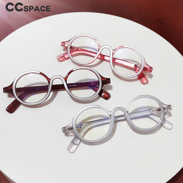 CCspace Women's Full Rim Round Acetate Hyperopic Reading Glasses 55299 Reading Glasses CCspace